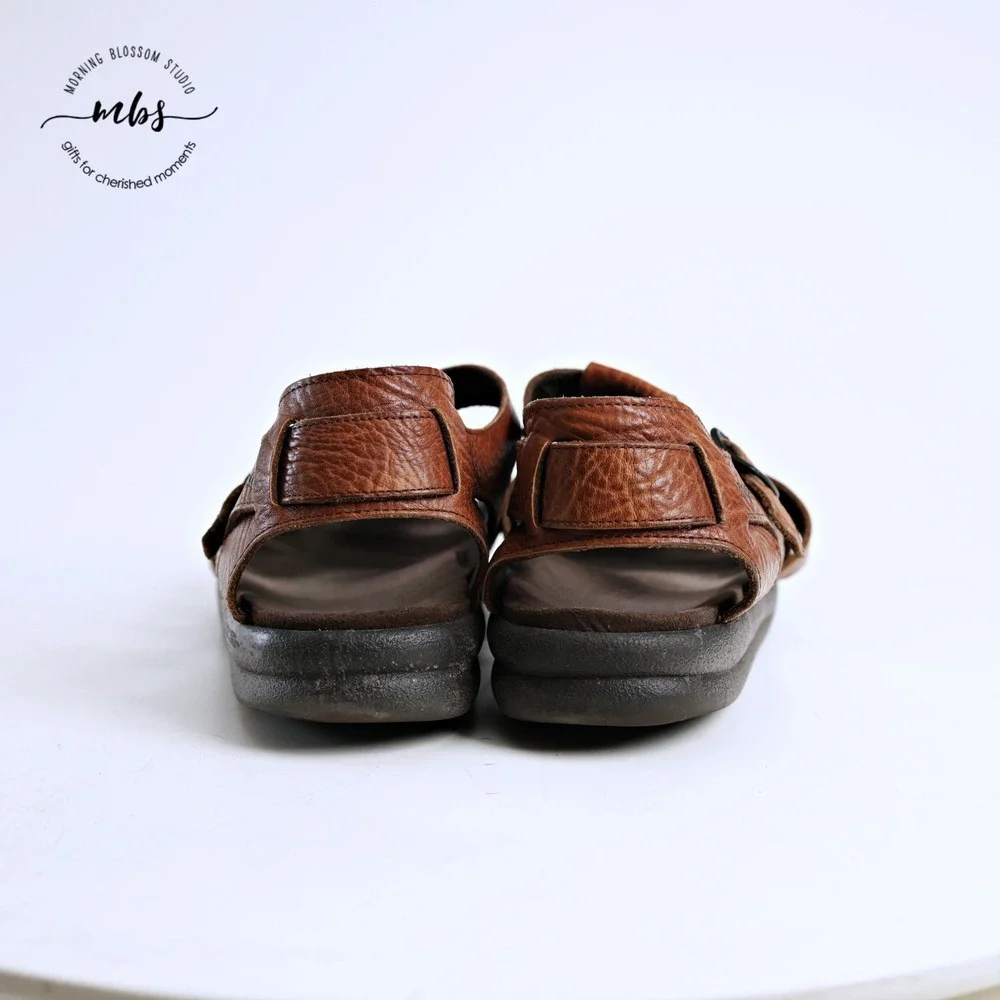 Mephisto Sam Woven Fisherman Soft-Air Travel Comfort Sandals Brown Men EU 47